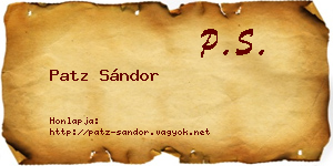 Patz Sándor névjegykártya