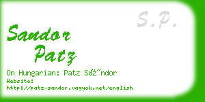 sandor patz business card